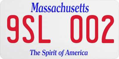 MA license plate 9SL002
