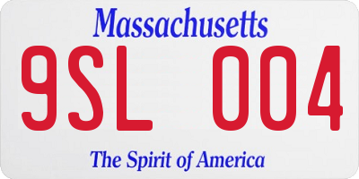 MA license plate 9SL004