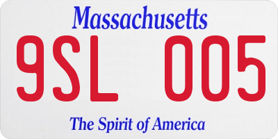 MA license plate 9SL005