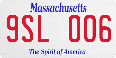 MA license plate 9SL006