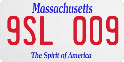 MA license plate 9SL009