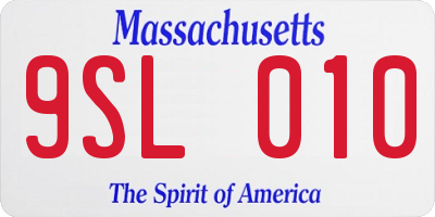 MA license plate 9SL010