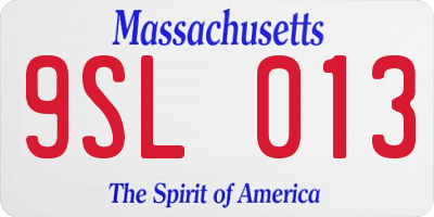 MA license plate 9SL013