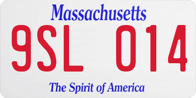 MA license plate 9SL014