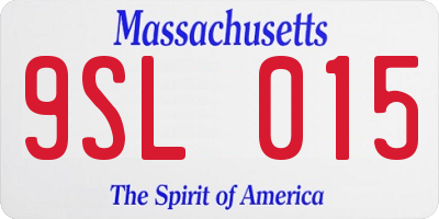 MA license plate 9SL015