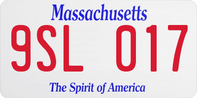 MA license plate 9SL017
