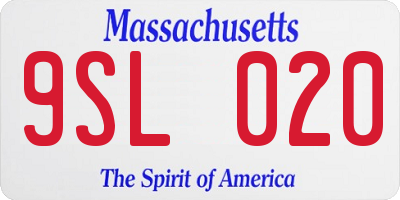 MA license plate 9SL020