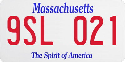 MA license plate 9SL021