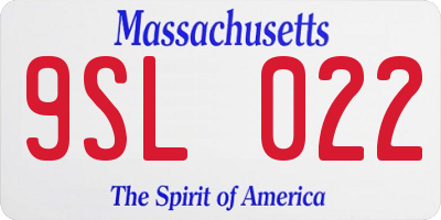 MA license plate 9SL022