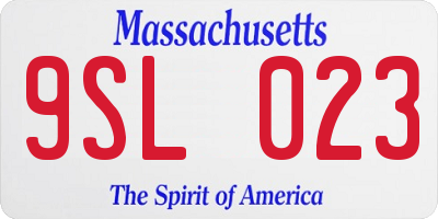 MA license plate 9SL023