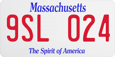MA license plate 9SL024