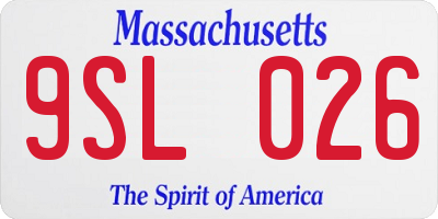 MA license plate 9SL026