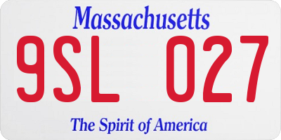 MA license plate 9SL027