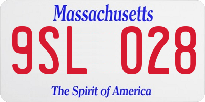 MA license plate 9SL028