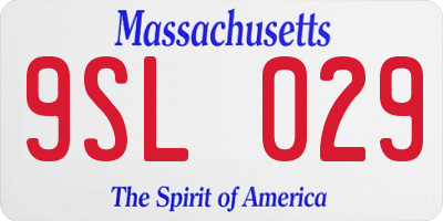 MA license plate 9SL029
