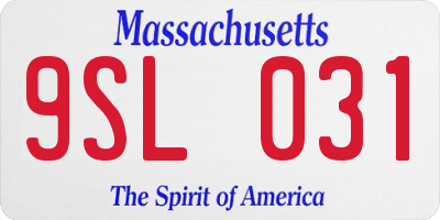 MA license plate 9SL031