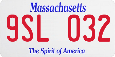 MA license plate 9SL032
