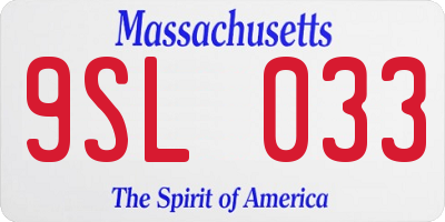 MA license plate 9SL033