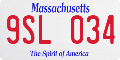 MA license plate 9SL034
