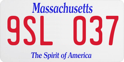 MA license plate 9SL037