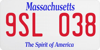 MA license plate 9SL038