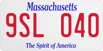 MA license plate 9SL040