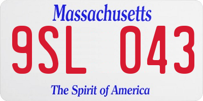 MA license plate 9SL043