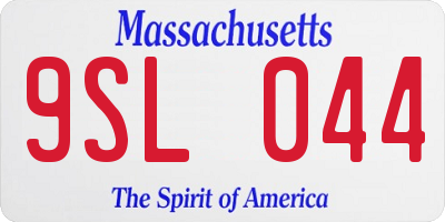 MA license plate 9SL044