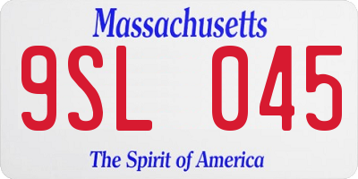 MA license plate 9SL045