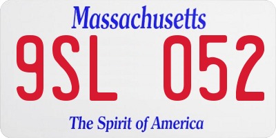 MA license plate 9SL052