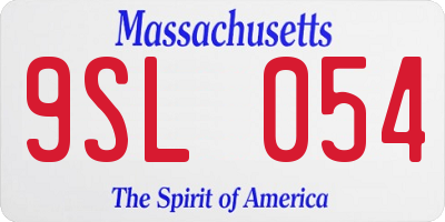 MA license plate 9SL054
