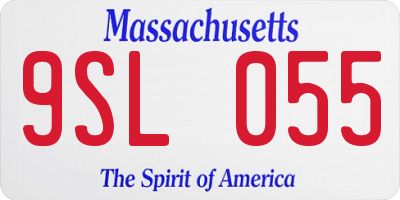 MA license plate 9SL055