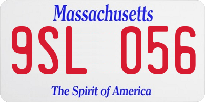 MA license plate 9SL056