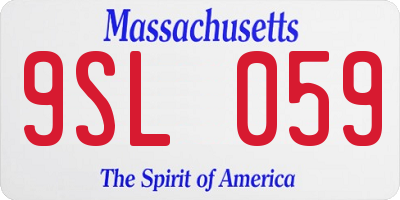 MA license plate 9SL059