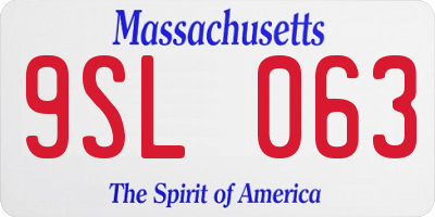 MA license plate 9SL063