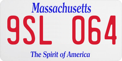 MA license plate 9SL064