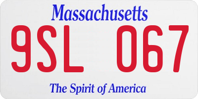 MA license plate 9SL067