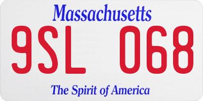 MA license plate 9SL068