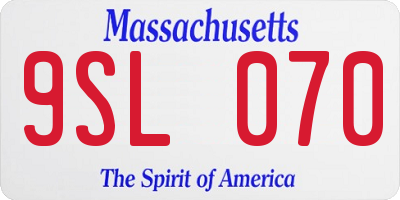 MA license plate 9SL070