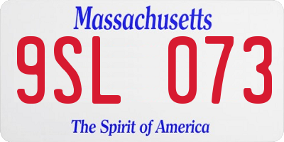 MA license plate 9SL073