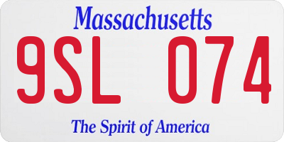 MA license plate 9SL074