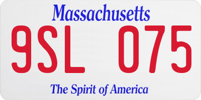 MA license plate 9SL075