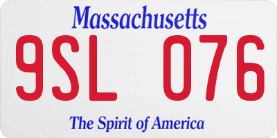 MA license plate 9SL076