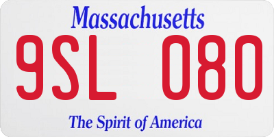 MA license plate 9SL080