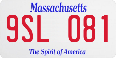 MA license plate 9SL081