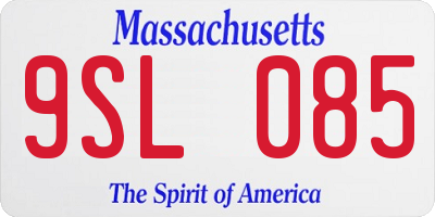 MA license plate 9SL085