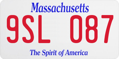 MA license plate 9SL087