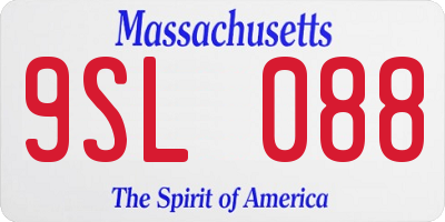 MA license plate 9SL088