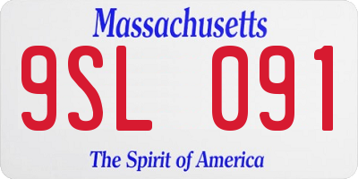 MA license plate 9SL091