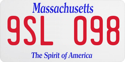 MA license plate 9SL098